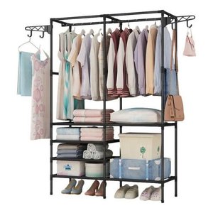 Organizador de Roupas Desmontável Preto Arara Closet Aberto 611