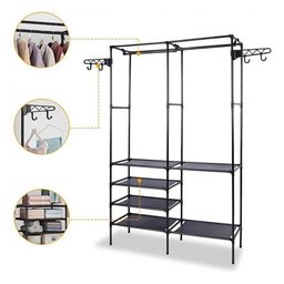 Organizador de Roupas Desmontável Preto Arara Closet Aberto 611 - 2