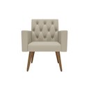 Ver imagem 2 de Estilo na Recepção Kit Namoradeira + 2 Poltronas Capitonê Bege