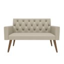 Ver imagem 1 de Estilo na Recepção Kit Namoradeira + 2 Poltronas Capitonê Bege