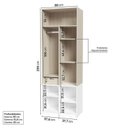 Ver imagem 4 de Cama Alta com Escorregador Artsy e Guarda Roupa 2 Portas Curió Casatema MadeiraOriginals Branco
