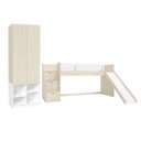 Ver imagem 2 de Cama Alta com Escorregador Artsy e Guarda Roupa 2 Portas Curió Casatema MadeiraOriginals Branco