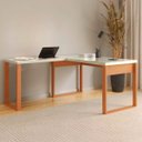 Ver imagem 1 de Mesa para Escritório de Canto 135x158cm Mdf Off White Freijó Dalla Costa