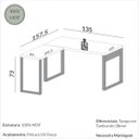 Ver imagem 3 de Mesa para Escritório de Canto 135x158cm Mdf Off White Freijó Dalla Costa