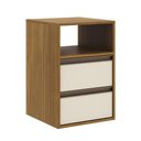 Ver imagem 1 de Mesa de Cabeceira Select 2 Gavetas MDF Moderno Off White Belmax