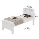 Ver imagem 5 de Cama de Solteiro Madeira em MDP e MDF Branco Athenas Lopas