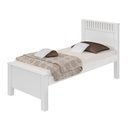 Ver imagem 2 de Cama de Solteiro Madeira em MDP e MDF Branco Athenas Lopas