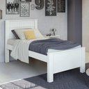 Ver imagem 1 de Cama de Solteiro Madeira em MDP e MDF Branco Athenas Lopas