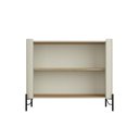 Ver imagem 4 de Buffet Aparador 98,5cm Porta Sextavada 100% Mdf Pés Metal Cor:louro e Luna com Preto