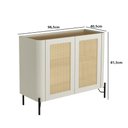Ver imagem 3 de Buffet Aparador 98,5cm Porta Sextavada 100% Mdf Pés Metal Cor:louro e Luna com Preto