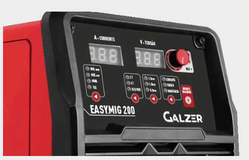 MAQUINA DE SOLDA MULTIPROCESSO GALZER EASY MIG 200A 220V BRAX 754 - 2