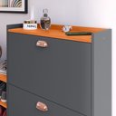 Ver imagem 5 de Sapateira Hall Entrada 2 Gaveta Basculante Puxador Concha Banco Prateleira Sala Quarto Retrô - Rpm