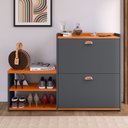 Ver imagem 2 de Sapateira Hall Entrada 2 Gaveta Basculante Puxador Concha Banco Prateleira Sala Quarto Retrô - Rpm