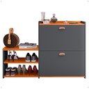 Ver imagem 1 de Sapateira Hall Entrada 2 Gaveta Basculante Puxador Concha Banco Prateleira Sala Quarto Retrô - Rpm