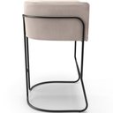 Ver imagem 2 de Kit 02 Banquetas Baixa Base de Aço Preto Betina D02 Suede Bege C-309 - Lyam Decor