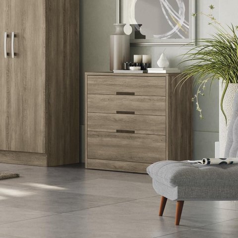 Cômoda 91cm 03 Gavetas e 01 Gavetão S824 Kappesberg - Nogueira