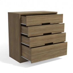Cômoda 91cm 03 Gavetas e 01 Gavetão S824 Kappesberg - Nogueira - 2
