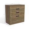 Cômoda 91cm 03 Gavetas e 01 Gavetão S824 Kappesberg - Nogueira - 3