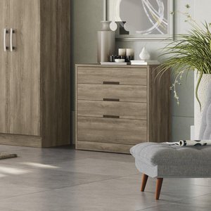 Cômoda 91cm 03 Gavetas e 01 Gavetão S824 Kappesberg - Nogueira