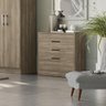 Cômoda 91cm 03 Gavetas e 01 Gavetão S824 Kappesberg - Nogueira - 1