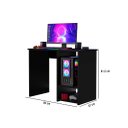 Ver imagem 3 de Mesa Gamer para Pc como Nicho para Cpu Cor Preto Ja