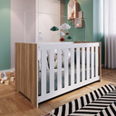 Ver imagem 3 de Conjunto para Quarto de Bebê com Cômoda 2 Gavetas e Berço com Colchão Aconchego - Completa Móveis