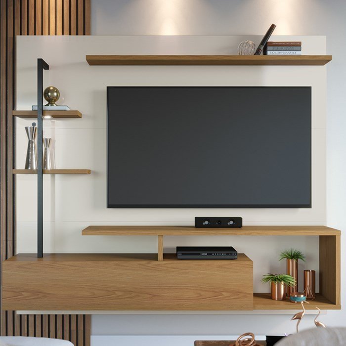 Painel Home Suspenso Tv 55 Polegadas Maragogi Off White Freijo Clb ...