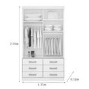 Ver imagem 3 de Guarda Roupa Solteiro 2 Portas 6 Gavetas Meridian Plus D'doro Cinamomo