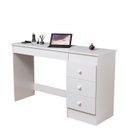 Ver imagem 4 de Escrivaninha e Penteadeira Branca Moderna com 3 Gavetas e Espelho