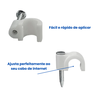 Kit 500 Grampo Fixa Fio Cabo Coaxial Miguelo 5mm Branco - 3
