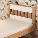 Ver imagem 3 de Cama de Solteiro Madeira CM8006 Amêndoa/Branco - Tecno Mobili