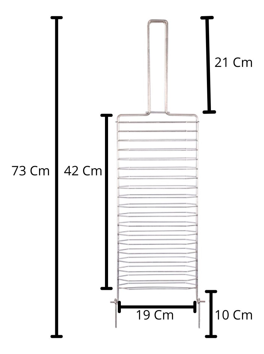 Grelha para Peixe Pequeno Galvanizada de 19x42cm - 3