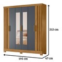 Ver imagem 2 de Guarda Roupa Casal Valença com Espelho 6 Portas Freijó Cinza Moval
