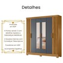 Ver imagem 3 de Guarda Roupa Casal Valença com Espelho 6 Portas Freijó Cinza Moval