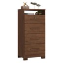 Ver imagem 4 de Guarda Roupa Solteiro Primordial Max 4 Portas e Cômoda Primordial Max 4 Gavetas Jacarandá Fosco-