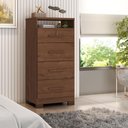 Ver imagem 7 de Guarda Roupa Solteiro Primordial Max 4 Portas e Cômoda Primordial Max 4 Gavetas Jacarandá Fosco-