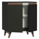 Ver imagem 6 de Balcão Armário de Cozinha Cantinho do Café 70 cm 2 Portas Preto Reims Madesa