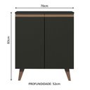 Ver imagem 4 de Balcão Armário de Cozinha Cantinho do Café 70 cm 2 Portas Preto Reims Madesa