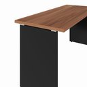 Ver imagem 5 de Mesa Escrivaninha 30mm 150cm em L com Gaveteiro Pés Painel F5 Office Cor:Nogal com Preto
