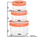 Ver imagem 2 de Kit 6 Potes Pequeno Redondo Tampa Rosca Pmg - Erca Plast