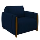 Ver imagem 1 de Poltrona Decorativa para Sala de Estar 98cm Amaranto M22 Veludo Azul Marinho - Mpozenato