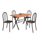 Ver imagem 2 de Conjunto de Mesa Tubular 100x60cm Tampo em MDF com 4 Cadeiras Ane B Preto/Liso/Txt
