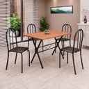 Ver imagem 1 de Conjunto de Mesa Tubular 100x60cm Tampo em MDF com 4 Cadeiras Ane B Preto/Liso/Txt