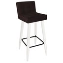 Ver imagem 2 de Kit 02 Banqueta Alta Lucy Com Encosto Cozinha Bar Balcão Bistrô Pé Palito Branco Suede Marrom - Ahaz