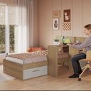 Ver imagem 6 de Cama de Solteiro Juvenil com Escrivaninha El Calafate Marrom/Mel/Arenas
