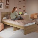 Ver imagem 7 de Cama de Solteiro Juvenil com Escrivaninha El Calafate Marrom/Mel/Arenas