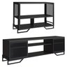 Rack 180 Cm 2 Pt Aparador 130 Cm Industrial 27x21 Preto Pp - 1