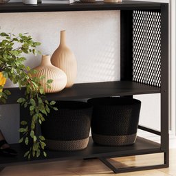 Rack 180 Cm 2 Pt Aparador 130 Cm Industrial 27x21 Preto Pp - 6