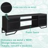 Rack 180 Cm 2 Pt Aparador 130 Cm Industrial 27x21 Preto Pp - 4