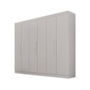 Ver imagem 1 de Guarda Roupa 6 Portas de Bater 2 Gavetas MDF Branco Leifer Móveis